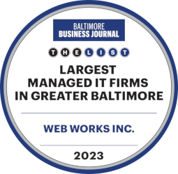 Web Works Inc named one of the Largest Managed IT Firm in Baltimore from the Baltimore Business Journal